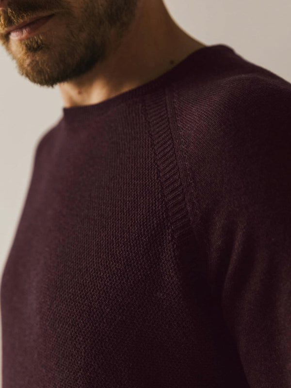 STATE OF ART DEEP PURPLE ORGANIC COTTON CREWNECK