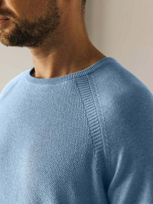 STATE OF ART ICE BLUE ORGANIC COTTON CREWNECK