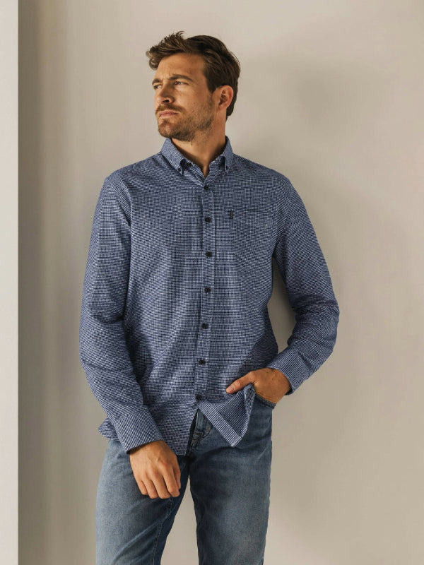 STATE OF ART NAVY CHECK SHIRT