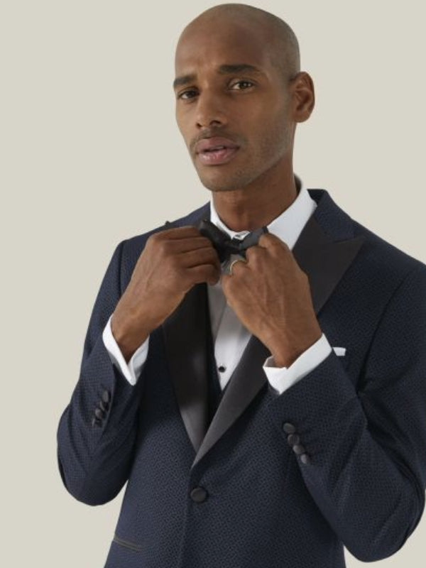 Skopes Navy Geometric Tuxedo JACKET