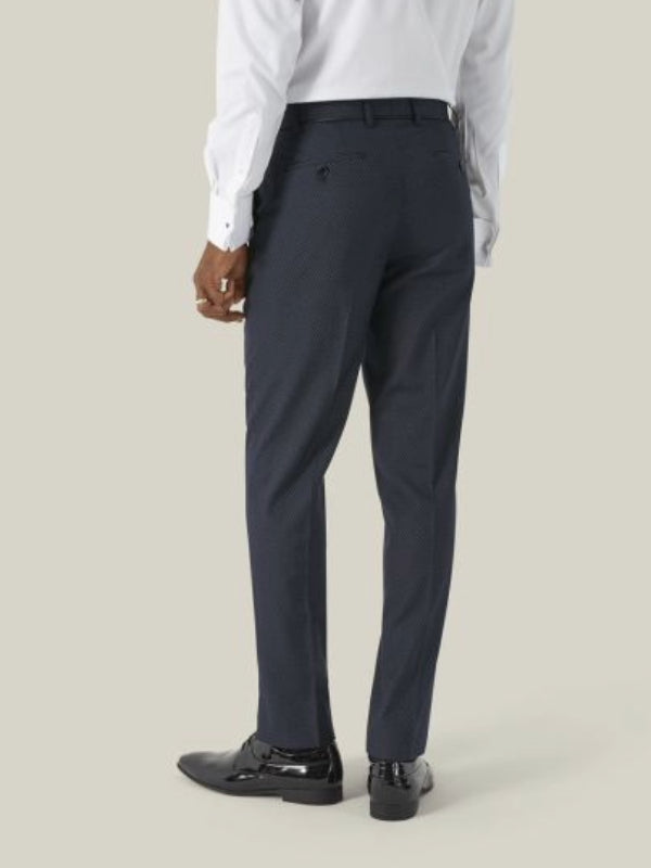 Skopes Navy Geometric Tuxedo Trousers