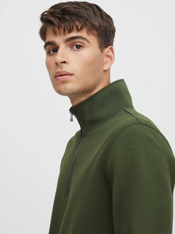 CASUAL FRIDAY DARK GREEN 1/4 ZIP SWEAT