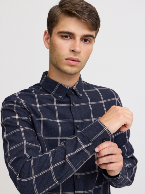 Casual Friday Navy brushed Cotton Shirt