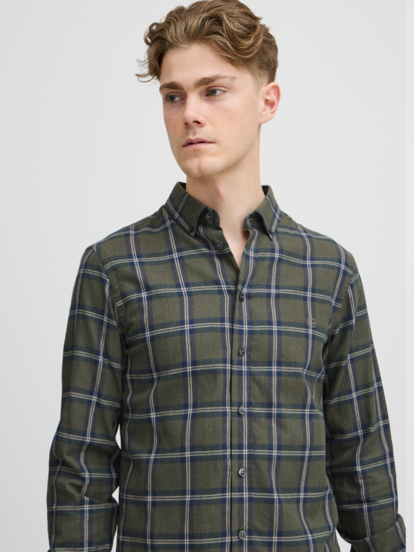 Casual Friday Green brushed Cotton Shirt