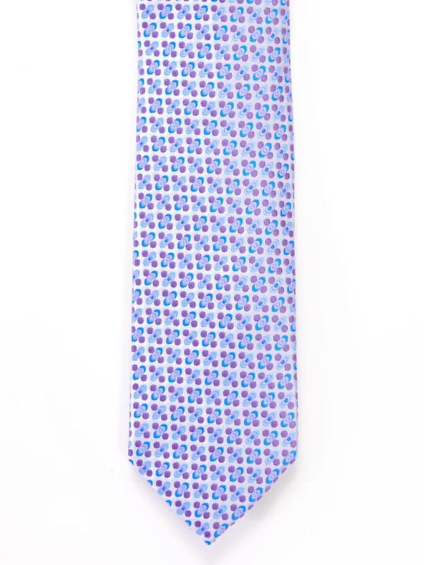 André Lilac & Blue Tie & Pocket Square