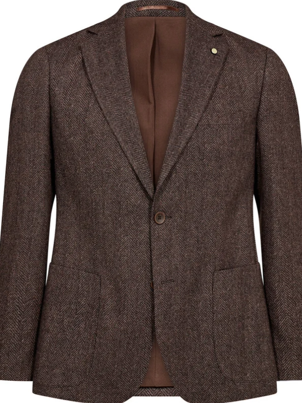 2BLIND2C DARK BROWN HERRINGBONE  BLAZER