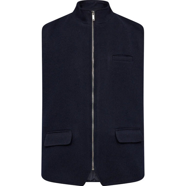 2BLIND2C NAVY FULL ZIP WOOL VEST