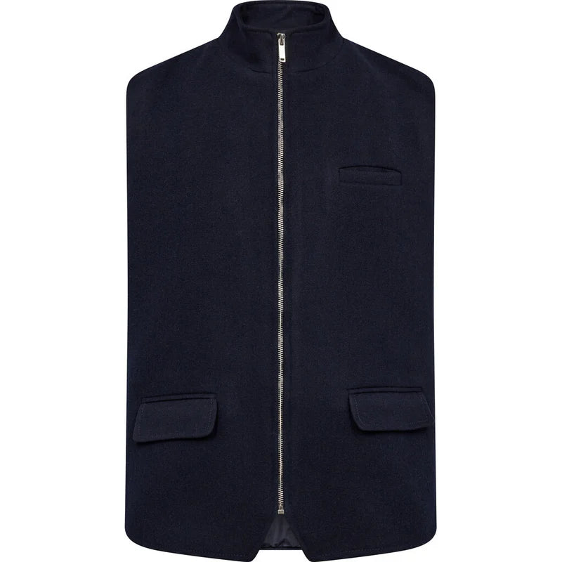 2BLIND2C NAVY FULL ZIP WOOL VEST