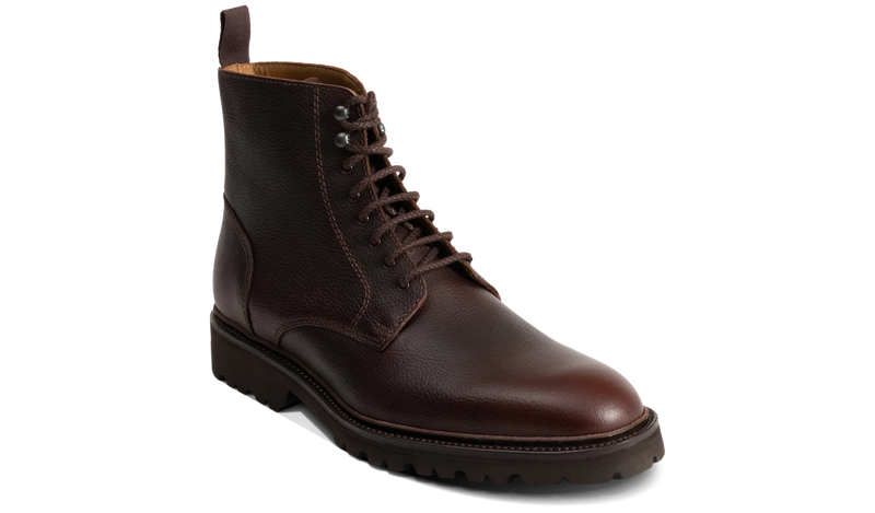 Barker DARK BROWN leather lace up BOOTS