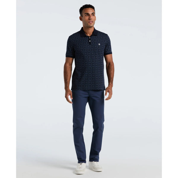 ORIGINAL PENGUIN NAVY GEOMETRIC PRINT POLO
