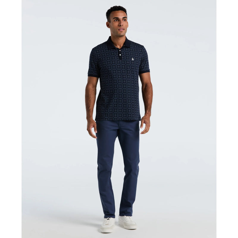 ORIGINAL PENGUIN NAVY GEOMETRIC PRINT POLO