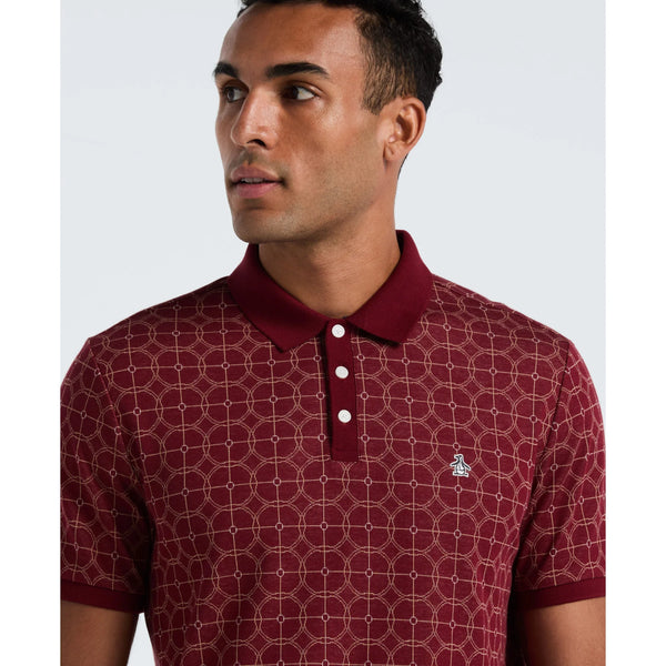 ORIGINAL PENGUIN CABERNET GEOMETRIC PRINT POLO