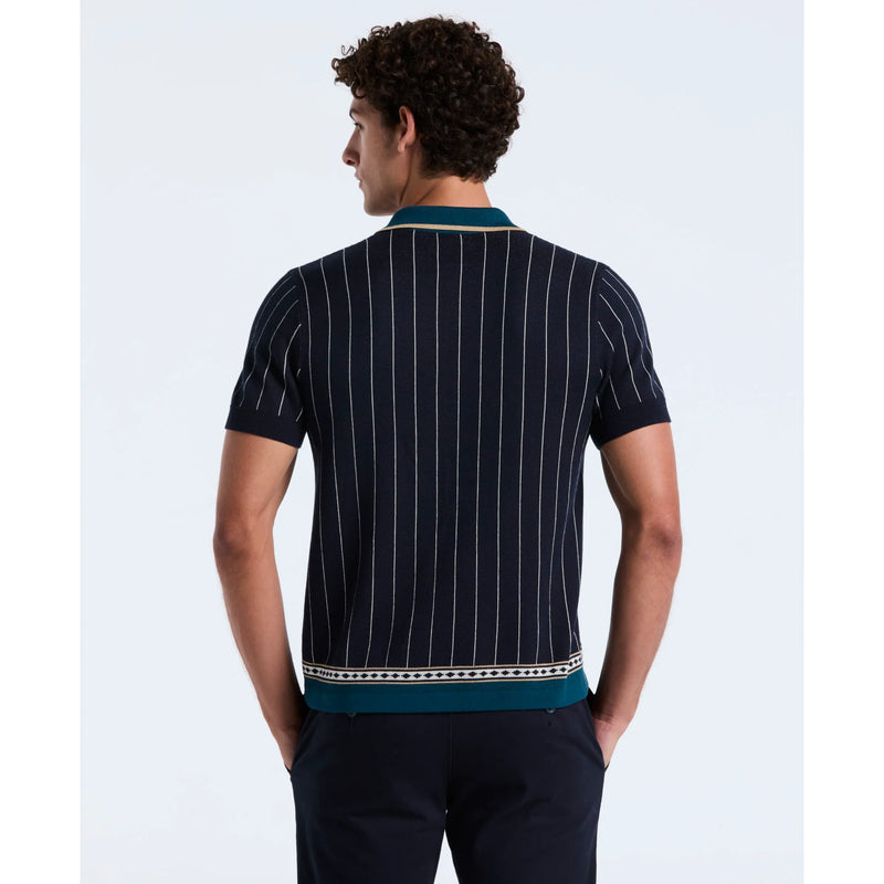 ORIGINAL PENGUIN STRIPED BUTTON FRONT SWEATER
