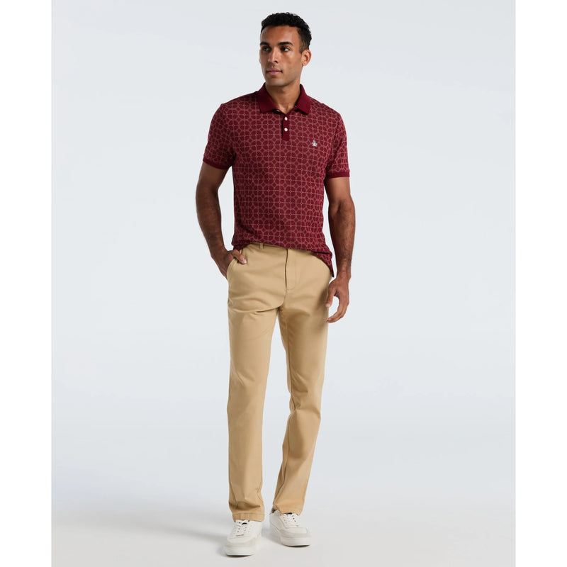 ORIGINAL PENGUIN CABERNET GEOMETRIC PRINT POLO