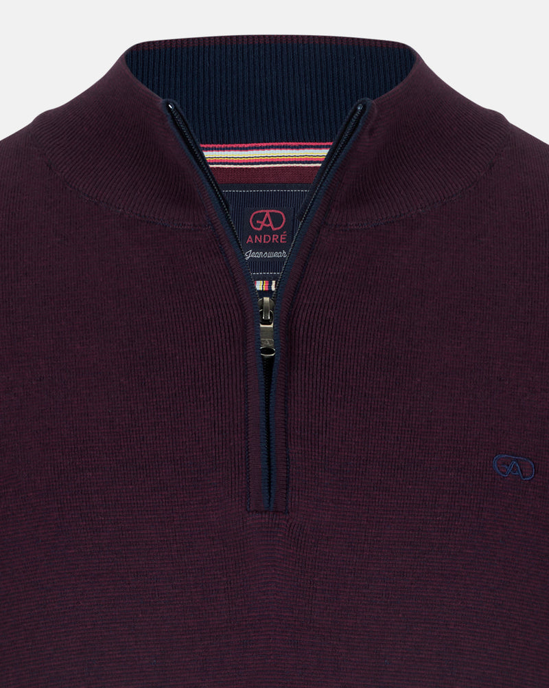 ANDRÉ BURGUNDY 1/4 ZIP
