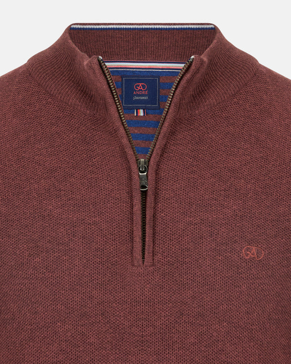 ANDRÉ RUSSET MERINO WOOL MIX 1/4 ZIP