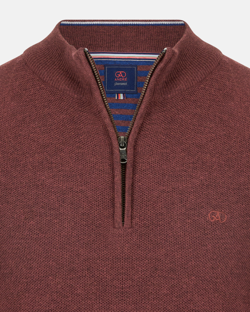 ANDRÉ RUSSET MERINO WOOL MIX 1/4 ZIP