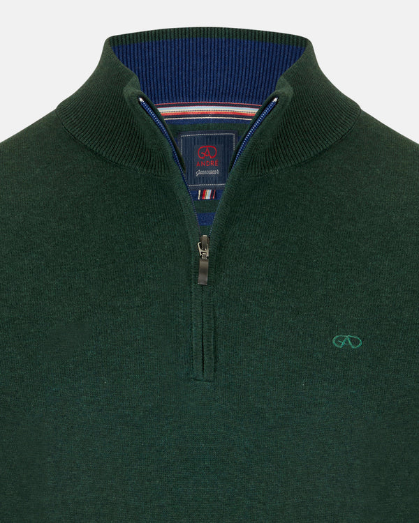 André Forest Green Half Zip Knit