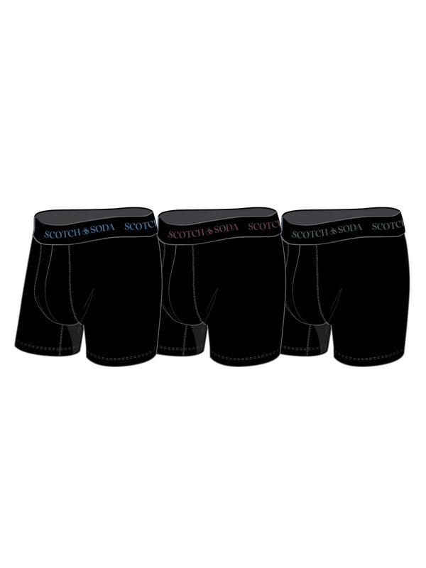 Scotch & Soda 3 Pack Black Boxer Shorts