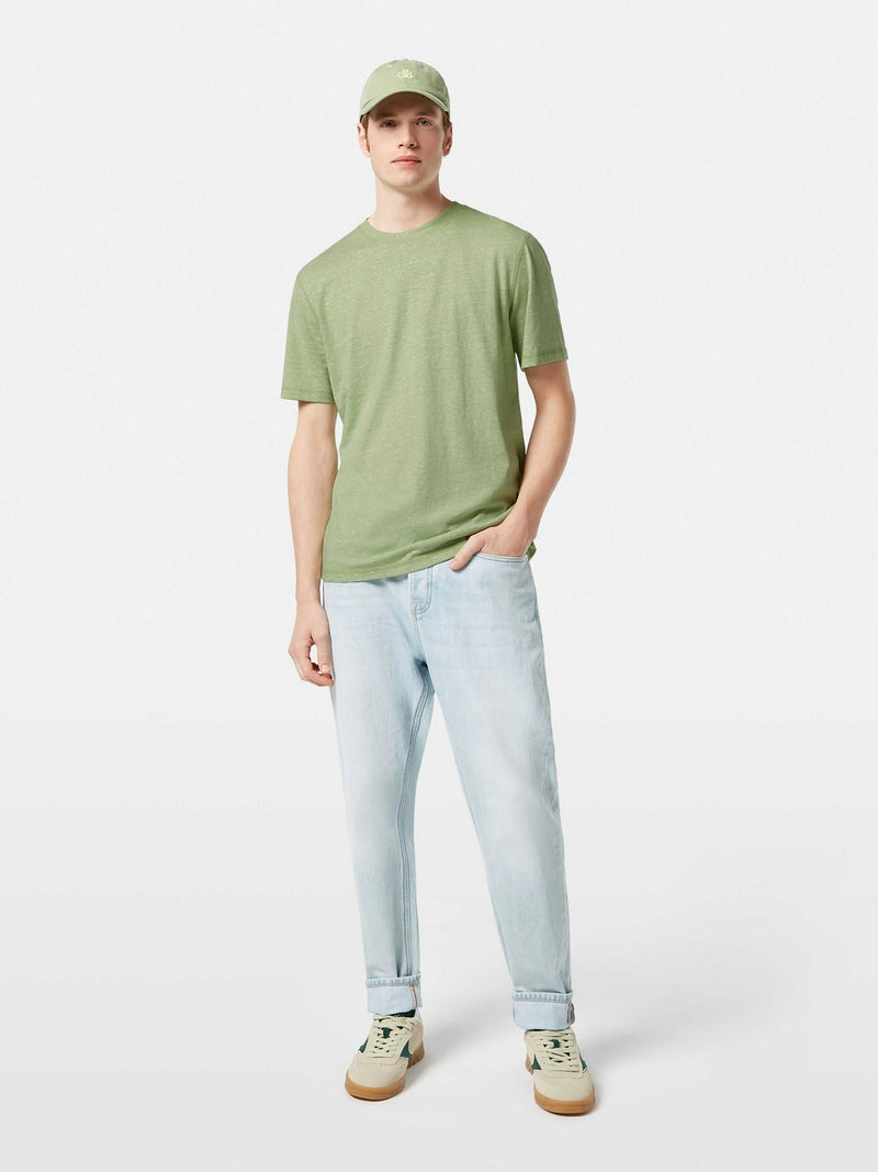 Scotch & Soda Washed Pistachio Melange Crewneck T-Shirt