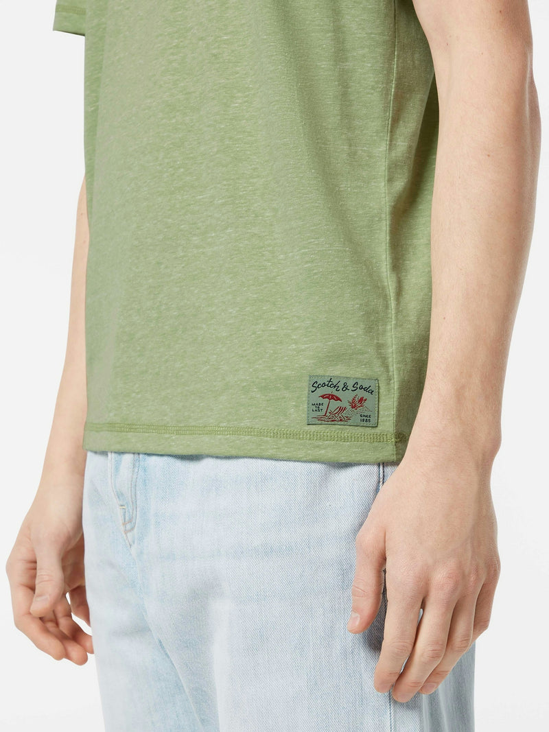 Scotch & Soda Washed Pistachio Melange Crewneck T-Shirt