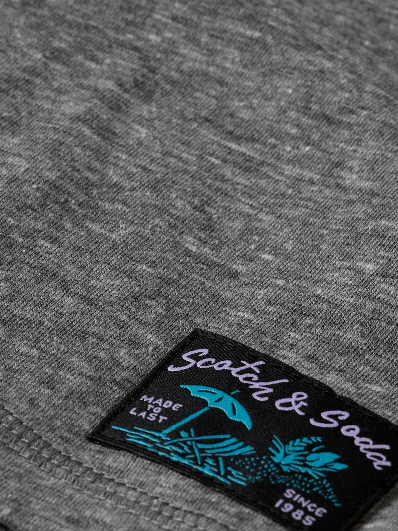 Scotch & Soda Washed Black Melange Crewneck T-Shirt