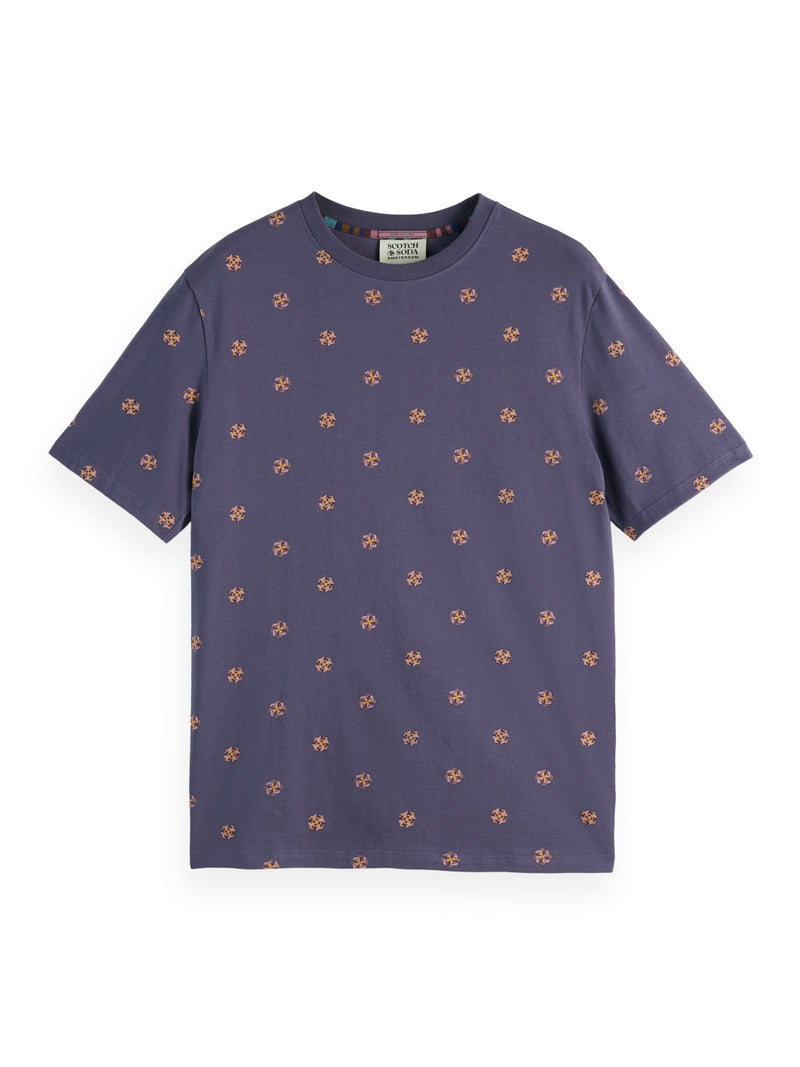 Scotch & Soda Purple Sky Print Crewneck T-Shirt