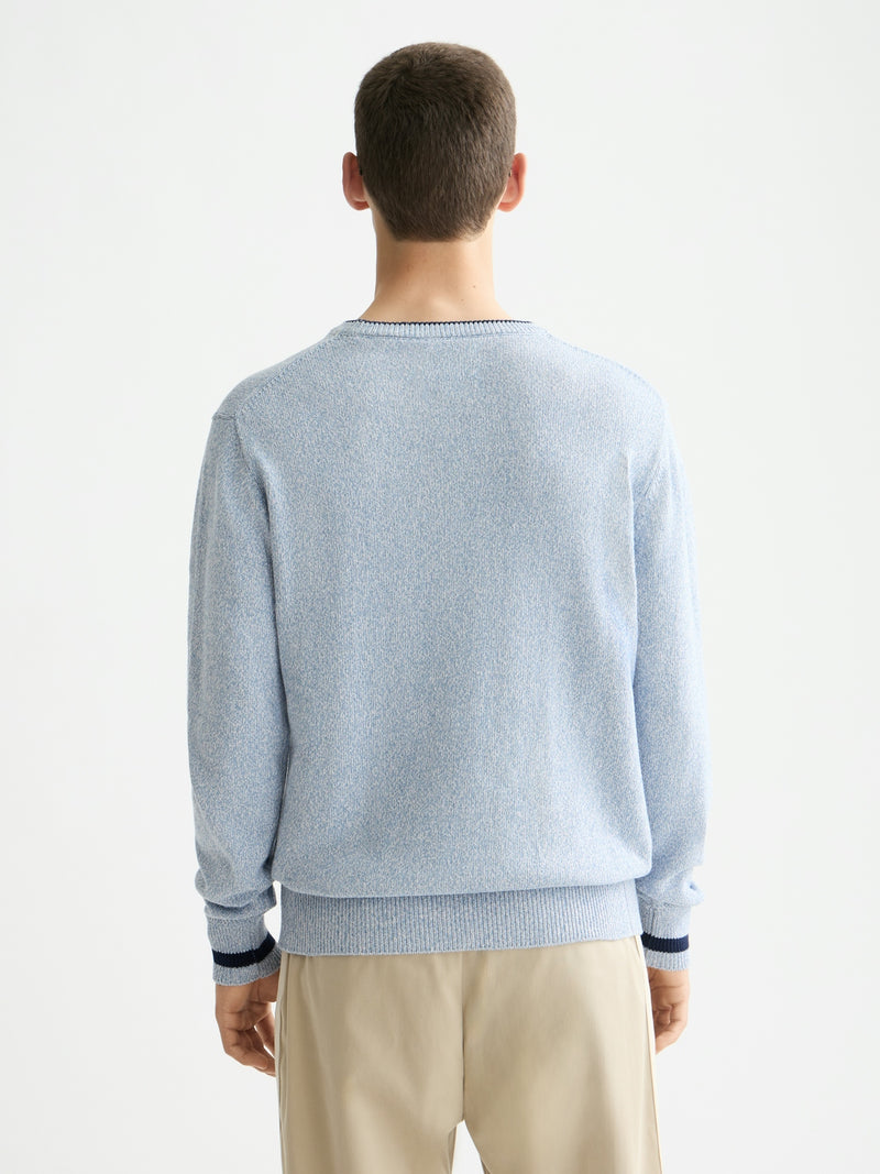 SCOTCH & SODA FADED DENIM MELANGE CREWNEWCK