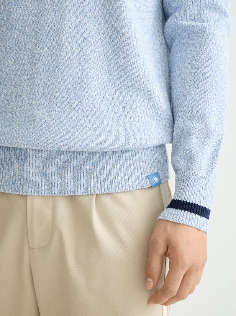 SCOTCH & SODA FADED DENIM MELANGE CREWNEWCK