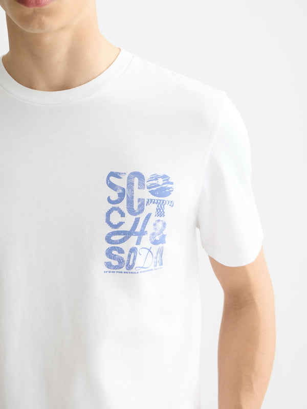 SCOTCH & SODA Bright White CREWNECK T-SHIRT