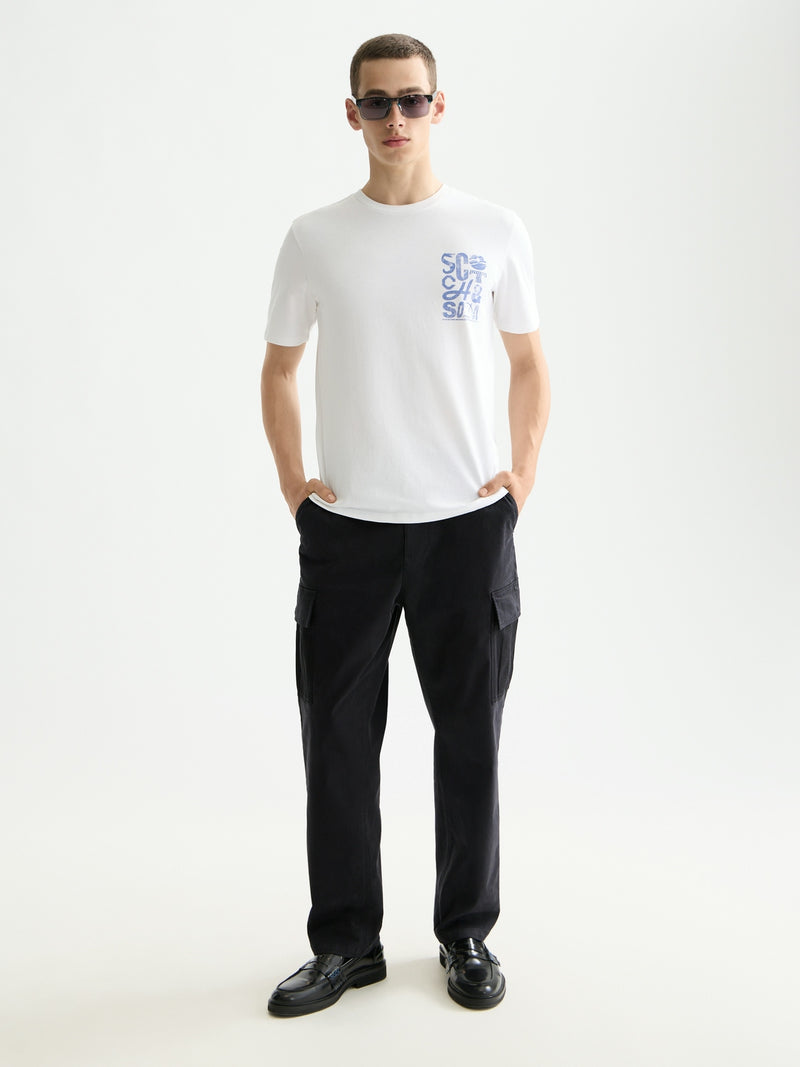 SCOTCH & SODA Bright White CREWNECK T-SHIRT