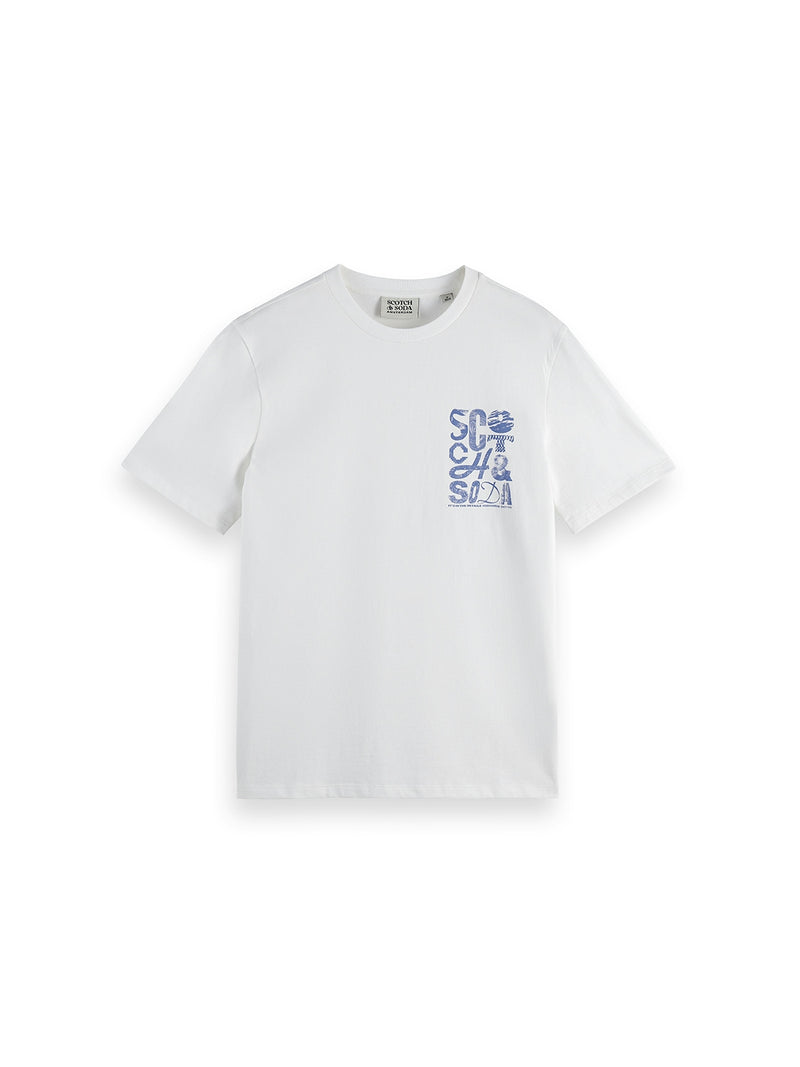 SCOTCH & SODA Bright White CREWNECK T-SHIRT