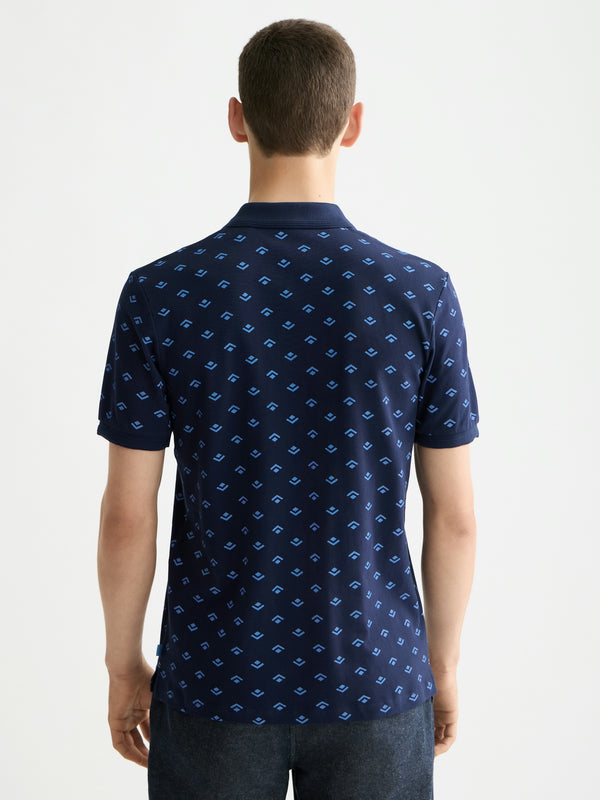 Scotch & Soda Peacoat Diamond Print Polo