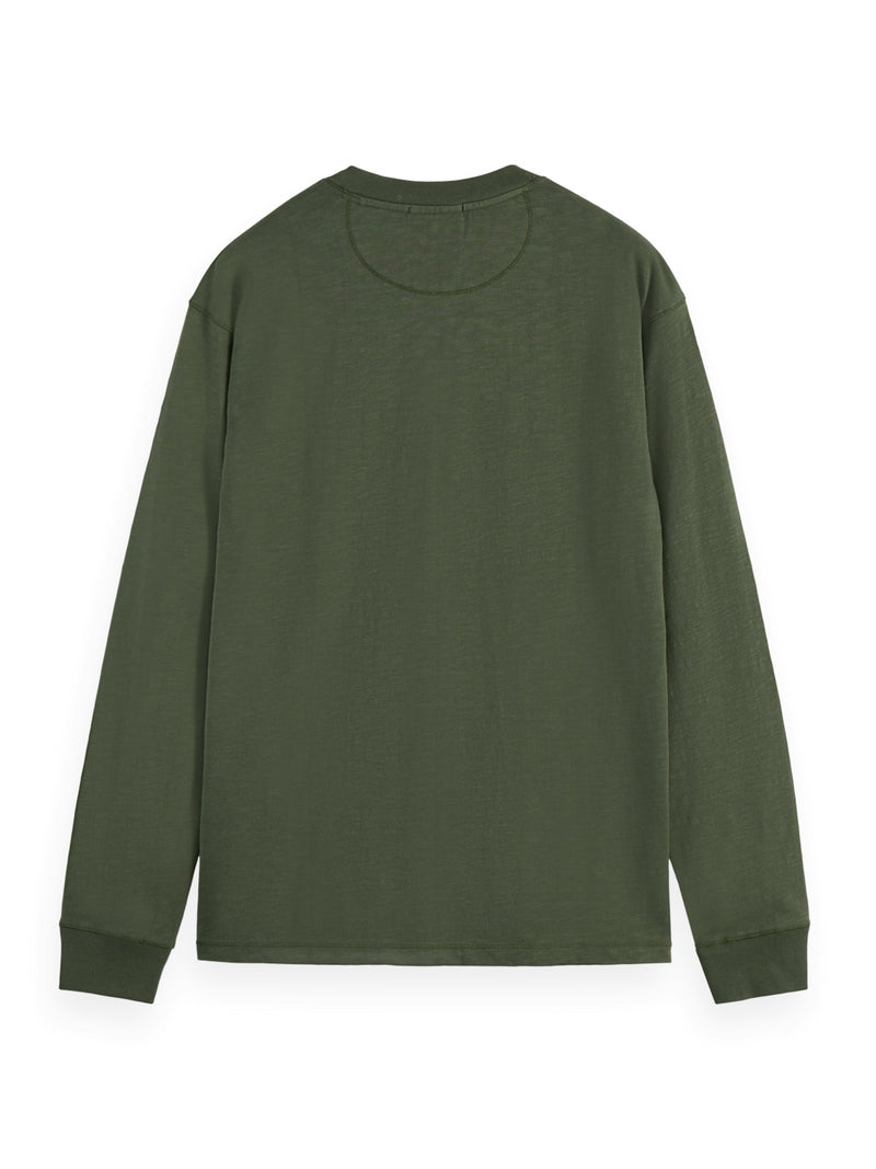 Scotch & Soda Slub Henley Thyme Long T-Shirt
