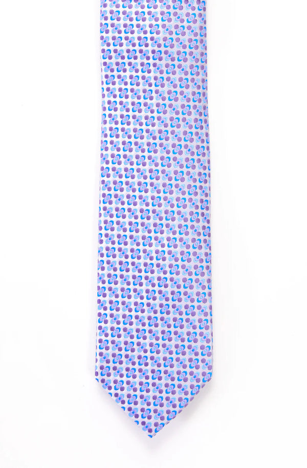 André Lilac & Blue Tie & Pocket Square