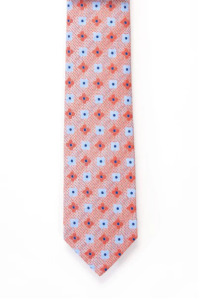 André Red & Blue Tie & Pocket Square