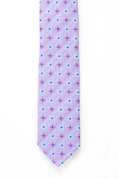 André Lilac & Blue Tie & Pocket Square