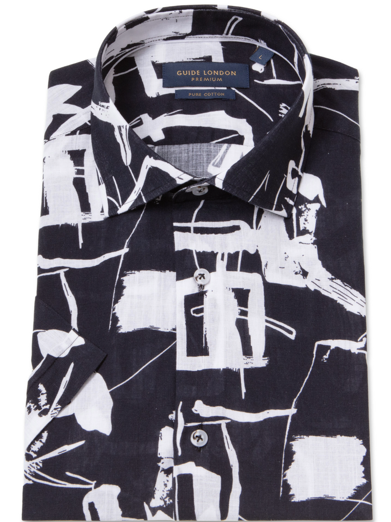 GUIDE LONDON BLACK & WHITE SHORT SLEEVE SHIRT