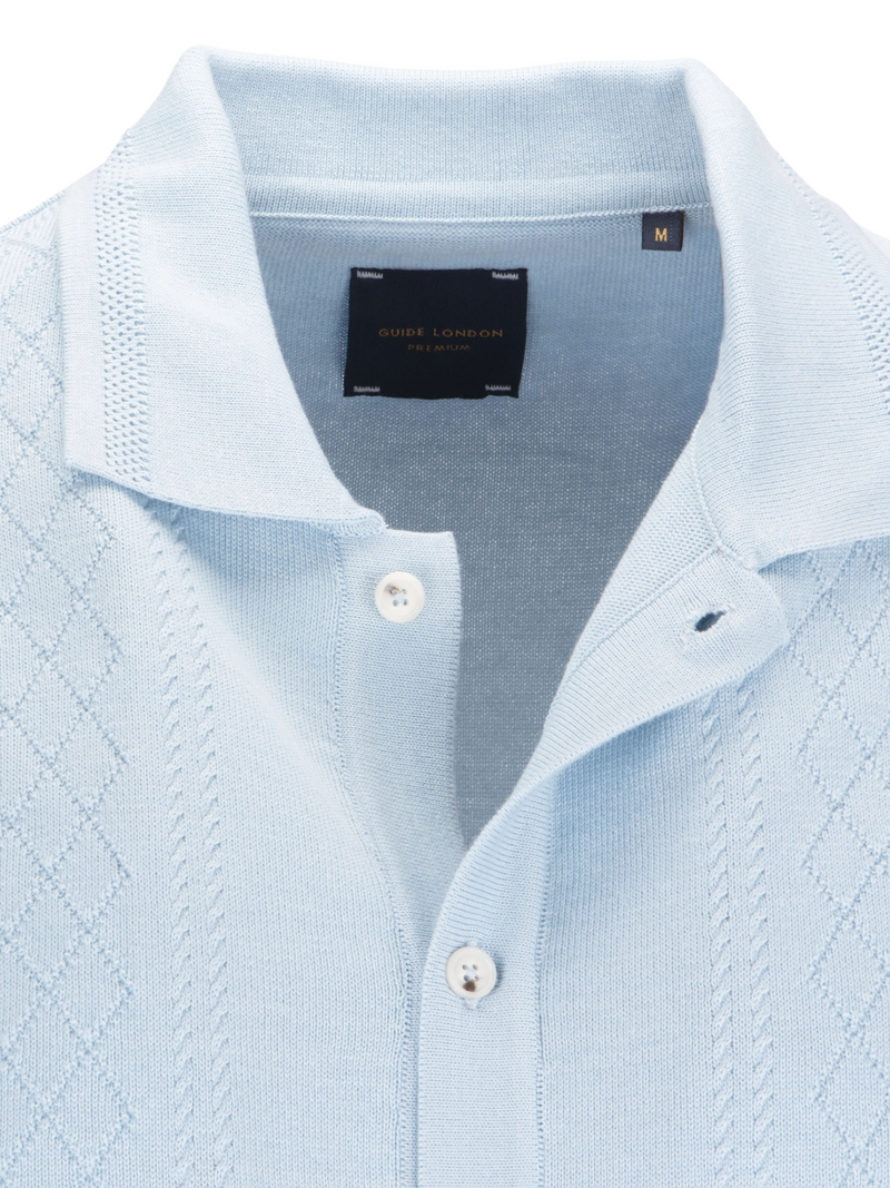 GUIDE LONDON SKY BLUE BUTTON THROUGH POLO