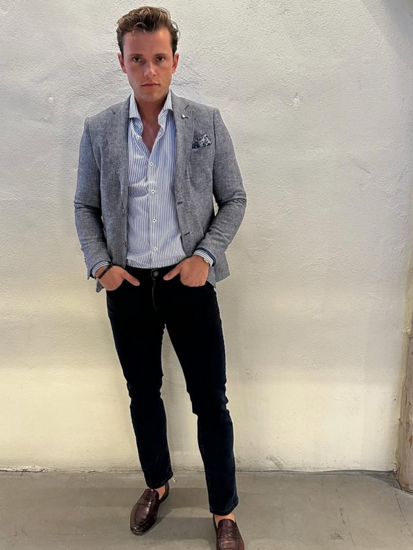 2BLIND2C Navy LINEN BLAZER