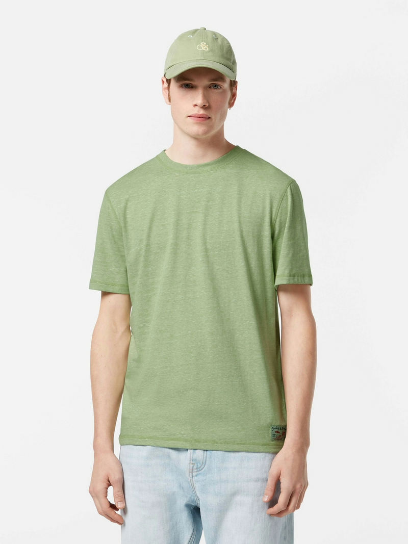 Scotch & Soda Washed Pistachio Melange Crewneck T-Shirt
