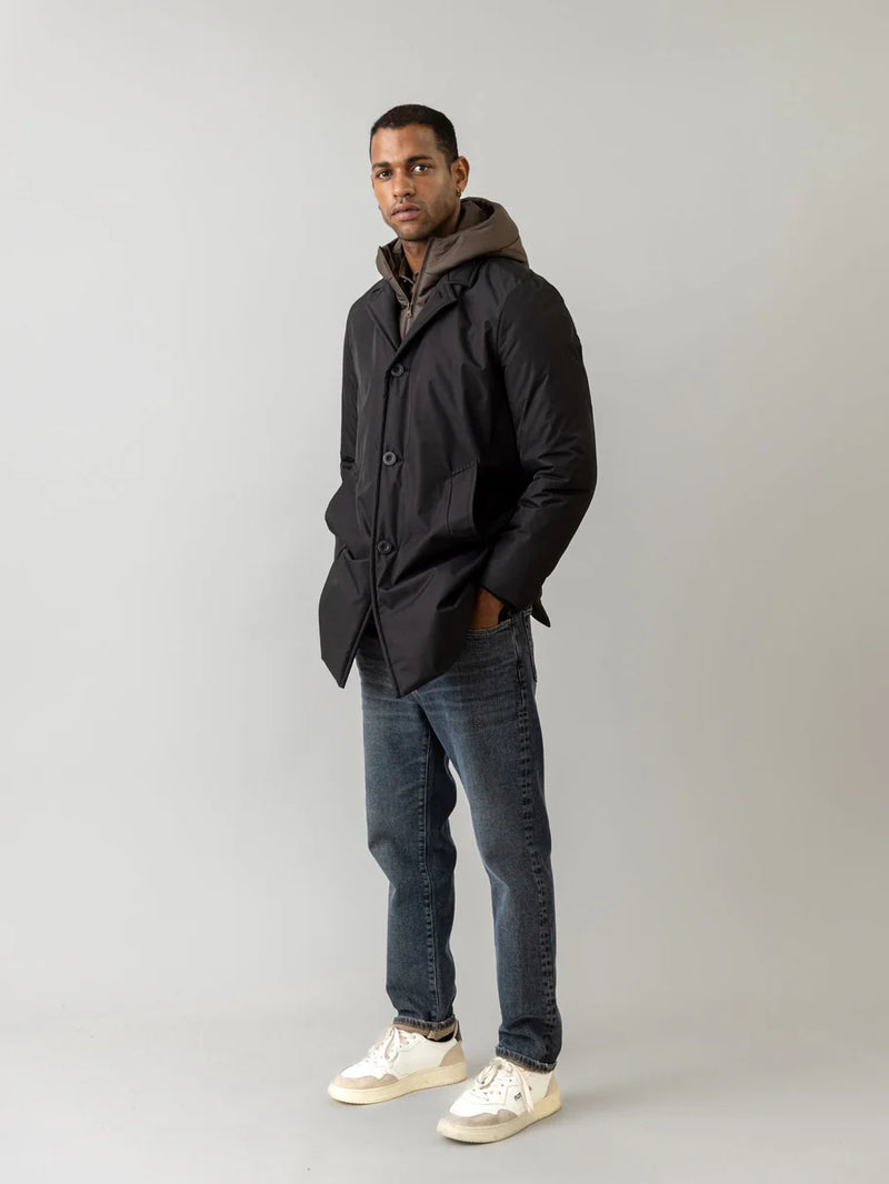 MOS MOSH BLACK REMOVABLE HOOD COAT