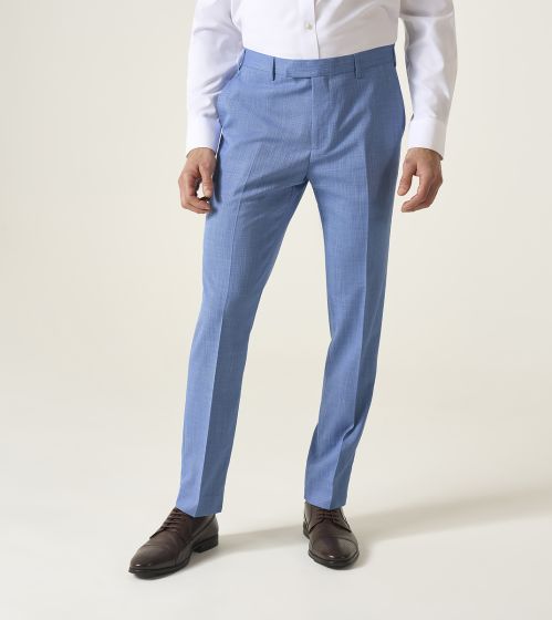 SKOPES tapered fit sky Blue SUIT TROUSer