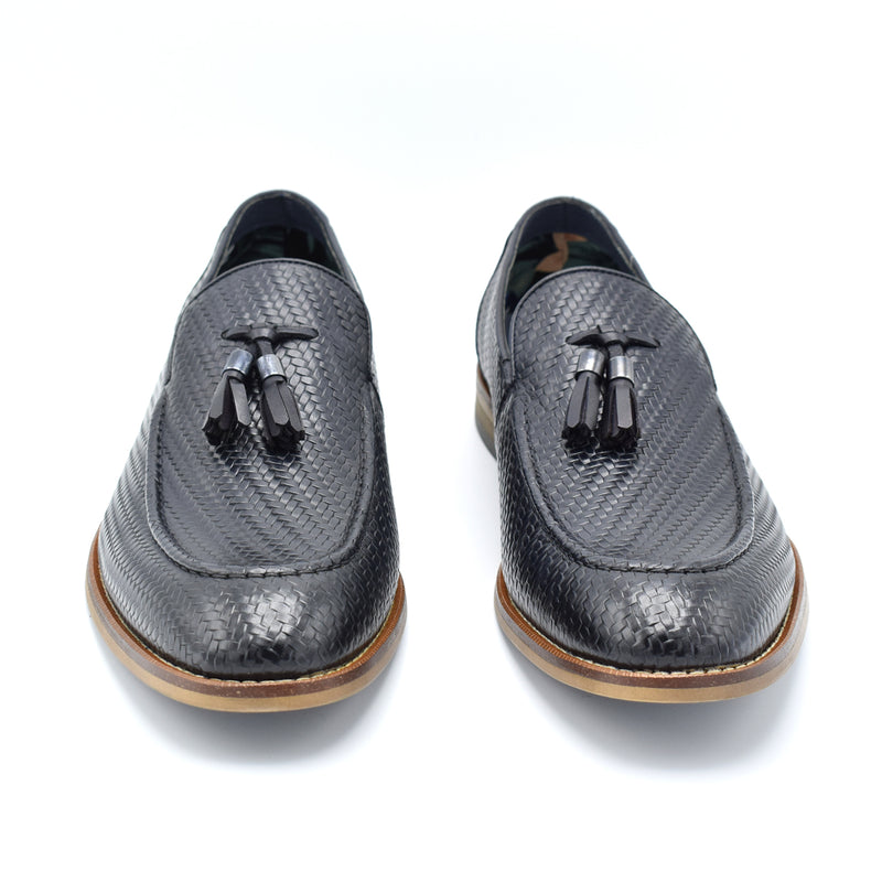 Paolo Vandini Navy Slip On  Shoes