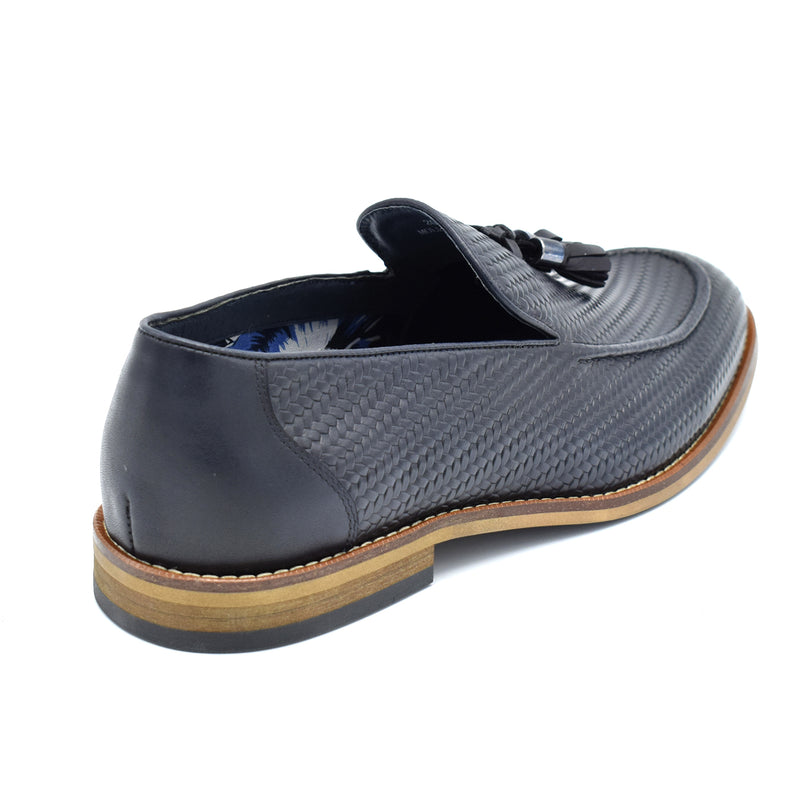 Paolo Vandini Navy Slip On  Shoes