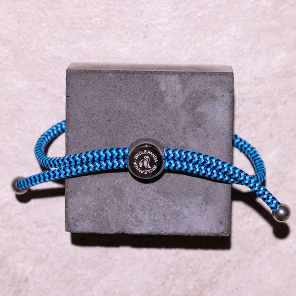 SWOLE PANDA Sky Blue Zig Zag RECYCLED ROPE BRACELET