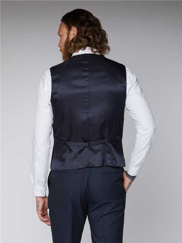 Gibson London Navy Twill Waistcoat Wolf West Menswear
