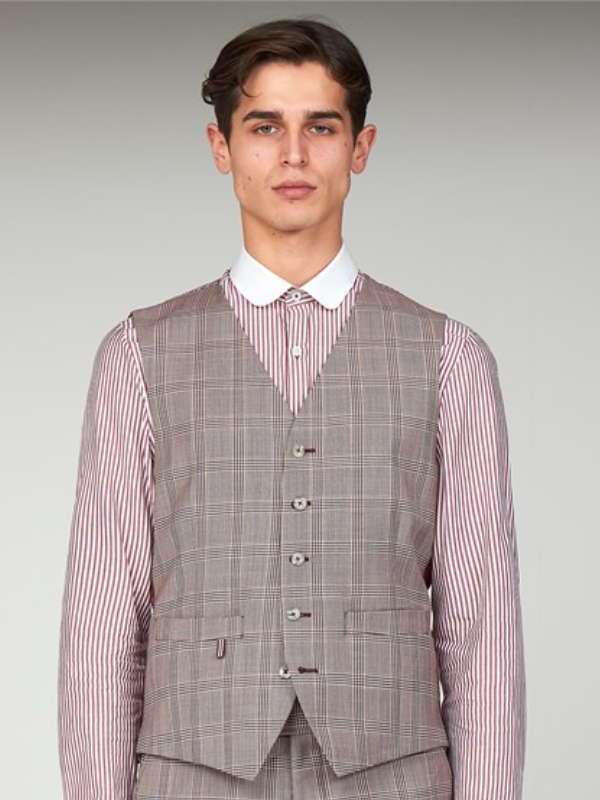 Gibson Red Check Waistcoat