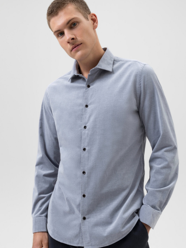 Olymp Light Grey Cord Shirt