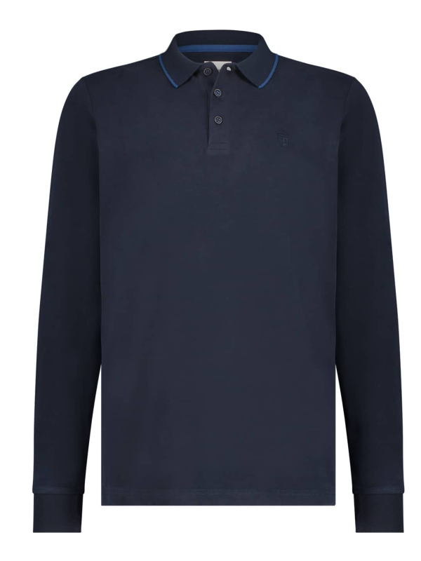 STATE OF ART Navy Long Sleeve Polo